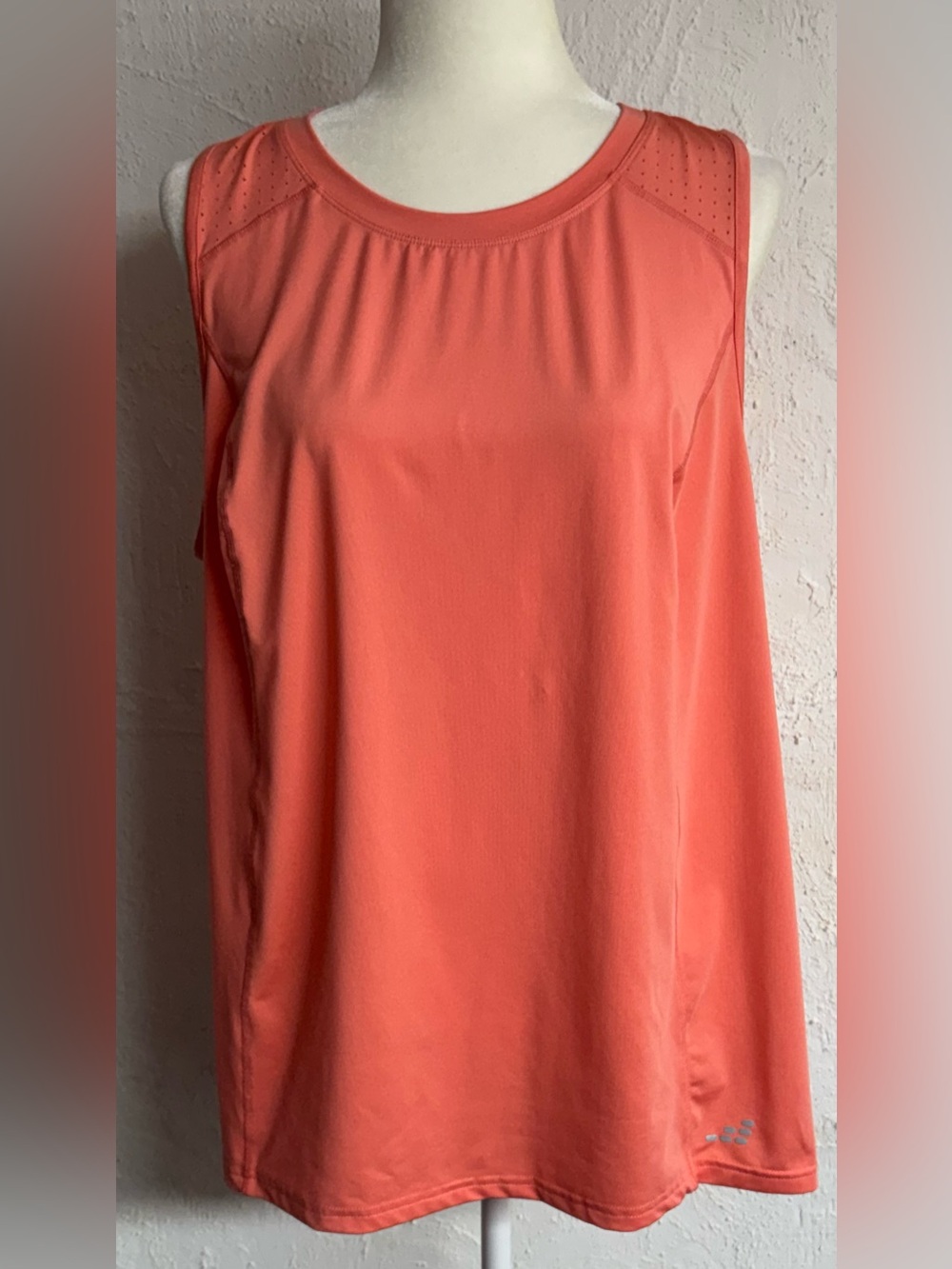 BCG Sleeveless High Neck Coral Athletic Performance Wear Tank Top Size 1X